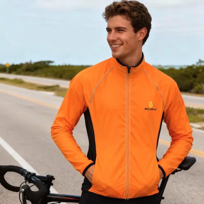 Veste Coupe-Vent WOSAWE pour Hommes - Polyester Anti-Boulochage - Collier Mandarin - Activités Outdoor, Randonnée, Course à Pied