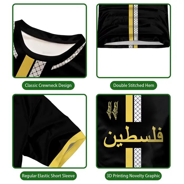 Maillots de football Palestine pour adultes et enfants – T-shirts de luxe légers imprimés numériquement – Uniformes