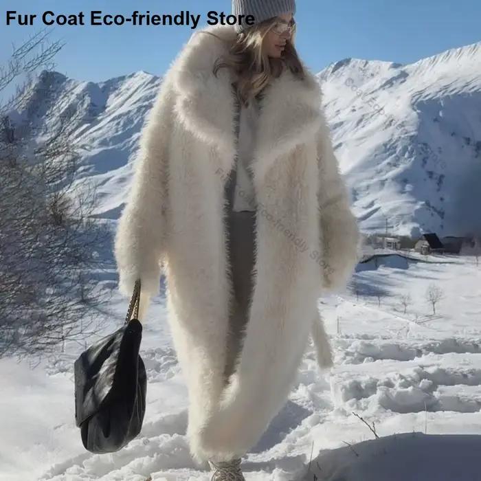 Veste en fourrure, manteau long pour femme, vêtements d'extérieur, manteau en fourrure Y2k, vêtements chauds d'hiver pour femme, manteaux en fausse fourrure, veste en fausse fourrure