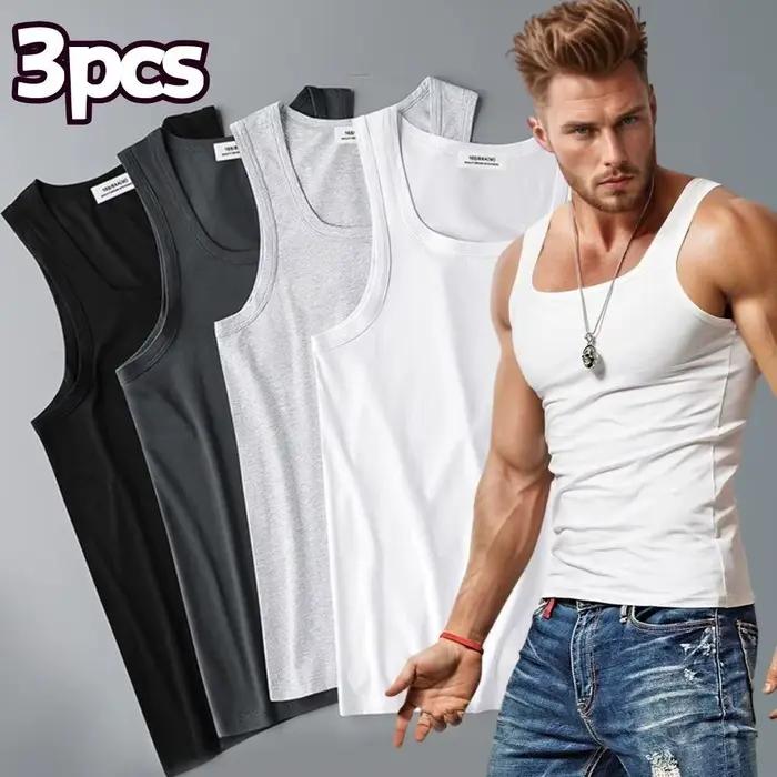 T-shirt sans manches en coton pour hommes et femmes