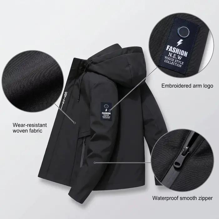 Veste à capuche pour homme avec imprimé Biohazard – Coupe-vent à capuche pour l'extérieur, imperméable et coupe-vent, manteau de travail printemps/automne