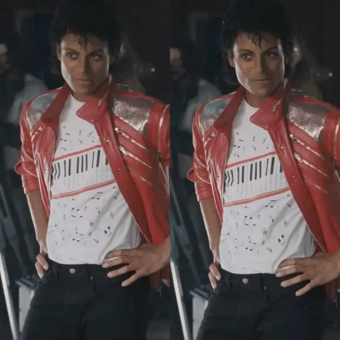 T-shirt Michael J Beat It Clavier de piano