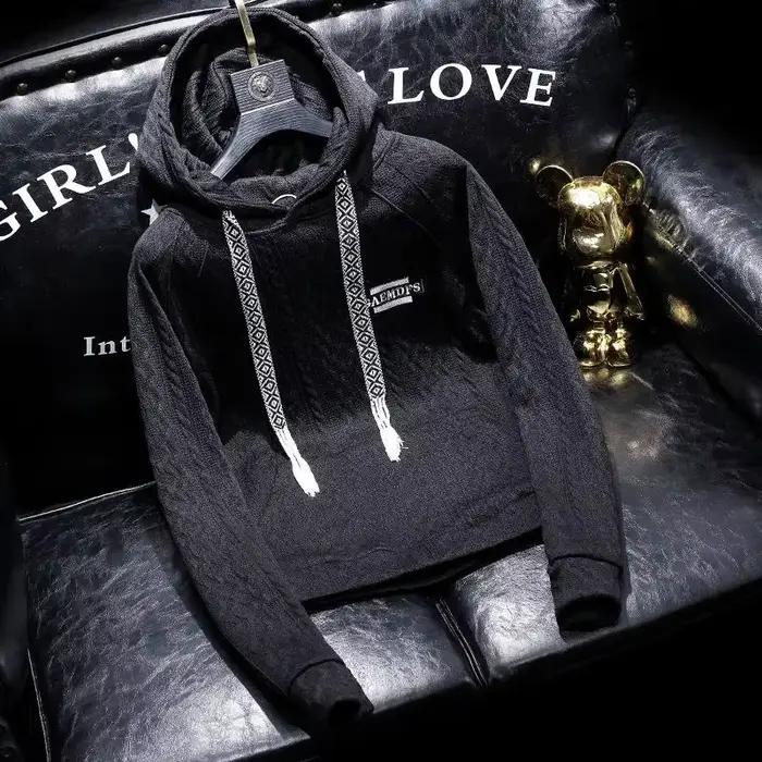 PVD-Sweat à capuche vert uni pour homme, sweats à capuche courts, vêtements bon marché, streetwear en coton, nouveau design