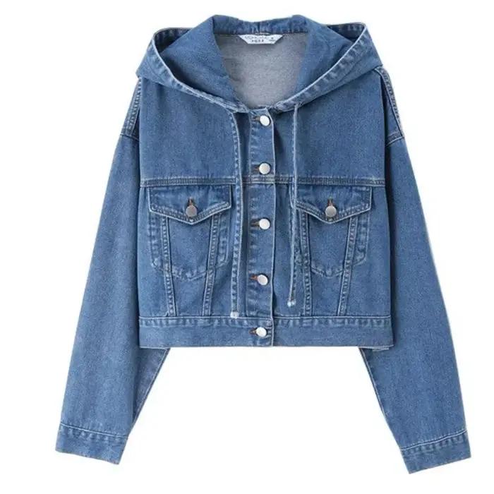 Vestes en jean à capuche pour femmes