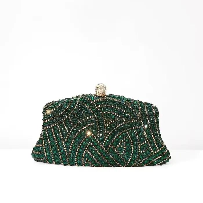 Sac à main de soirée brillant en strass violet pour femmes