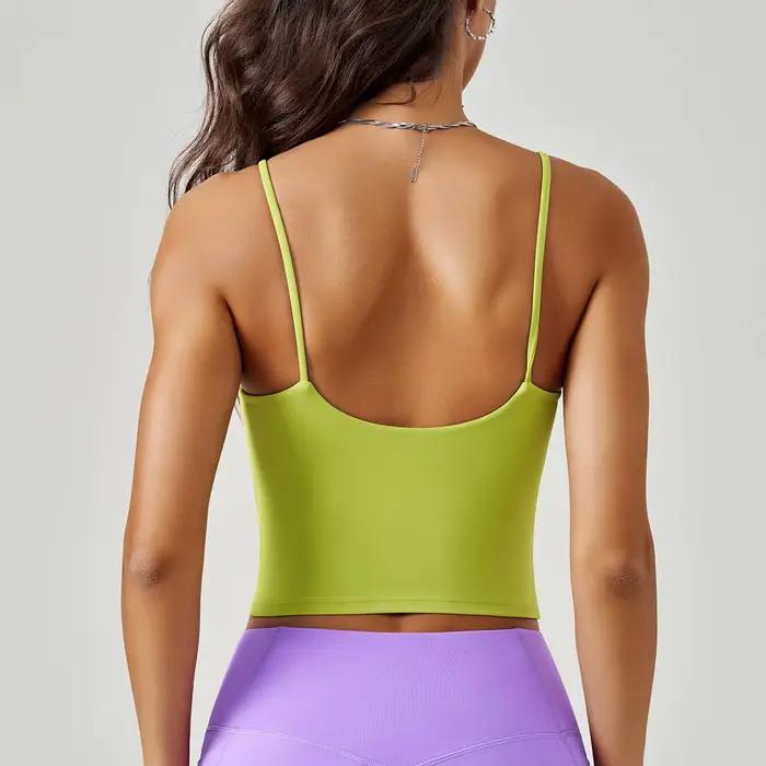 Soutien-gorge de sport en forme de U pour femme, soutien-gorge de yoga, avec partenaires, stretchy, doux, entraînement, fibres précieuses