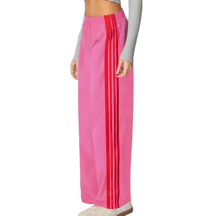 Pantalon de survêtement rayé FYBITBO pour femmes, style vintage Y2K, coupe botte, ajustement lâche, polyester et élasthanne, pour sports et entraînements quotidiens