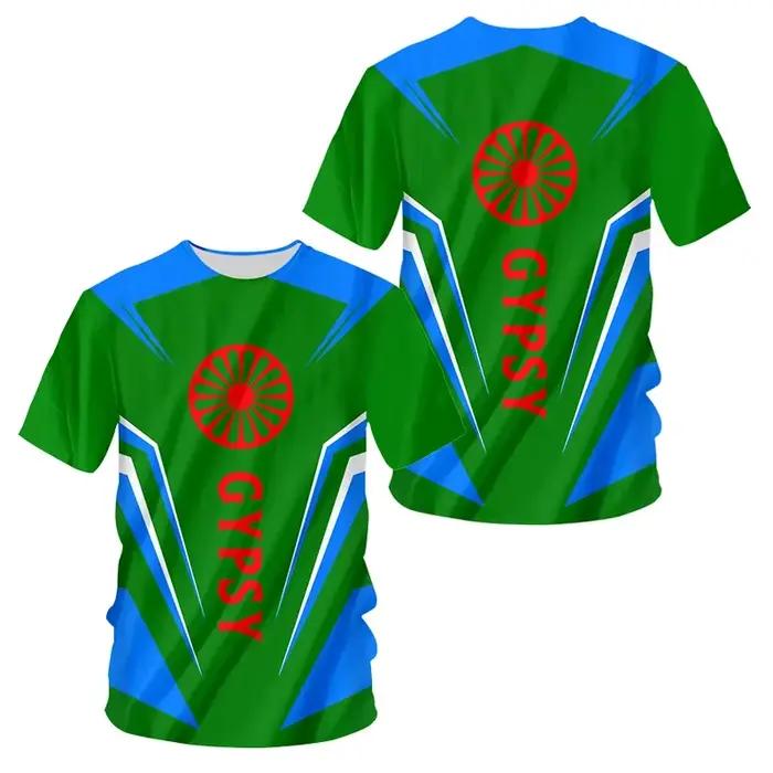 T-shirt imprimé en 3D pour hommes et garçons, style romani, streetwear vintage, vêtement de sport, maillot de jogging, occasion décontractée