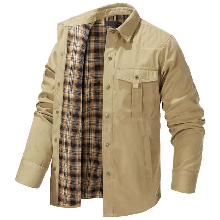 Veste western vintage pour homme, veste décontractée en glouton à carreaux, revers, plus