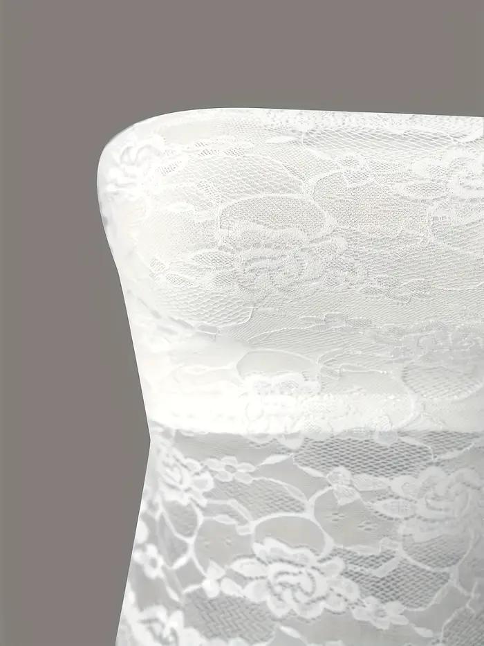 Haut féminin blanc à épaules dénudées uni semi-transparent sexy et élégant pour femmes printemps automne occassions spéciales