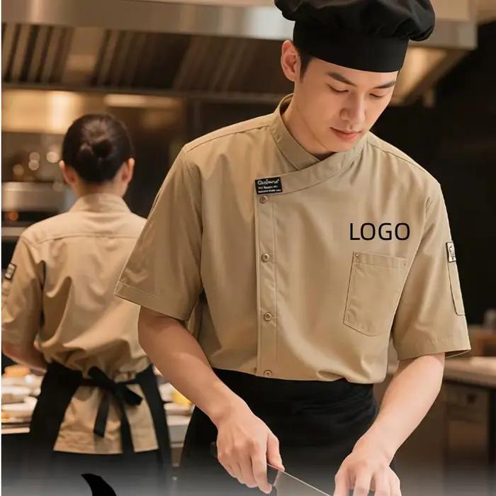 Uniforme de Chef personnalisé à manches courtes pour hommes et femmes