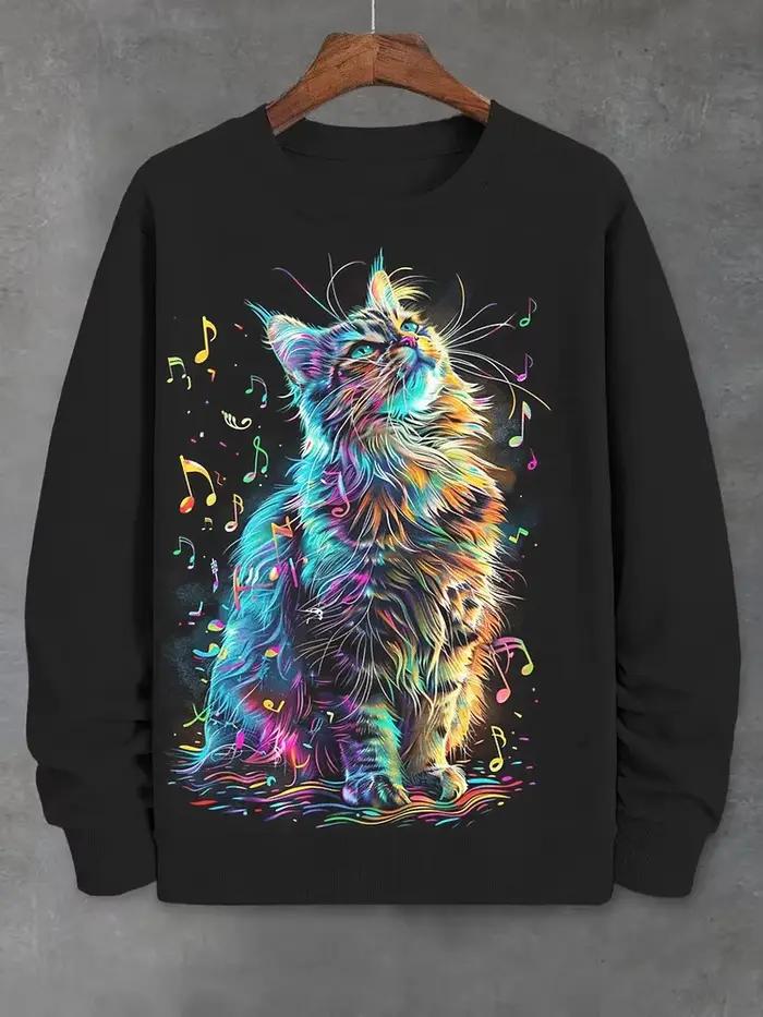 Sweatshirt 3D Imprimé Animal Chat Chien Style Japonais Harajuku Pour Hommes Femmes Occasions Quotidiennes Automnales