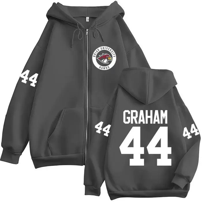 Graham 44 Off Campus TV Series Hockey Briar University Sweat-shirt à capuche zippé pour homme