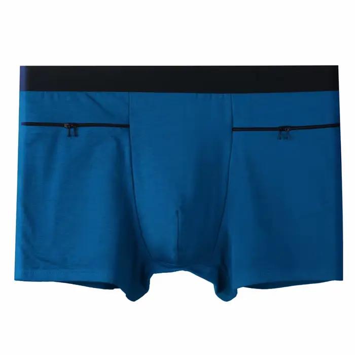 Taille européenne Sexy hommes sous-vêtements avec poches zippées grande