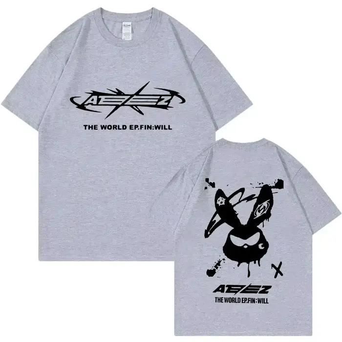 T-shirt Ateez Album Le Monde EP Fin Will Tour Printemps Été Casual Hip Hop Style Décontracté Hommes Femmes