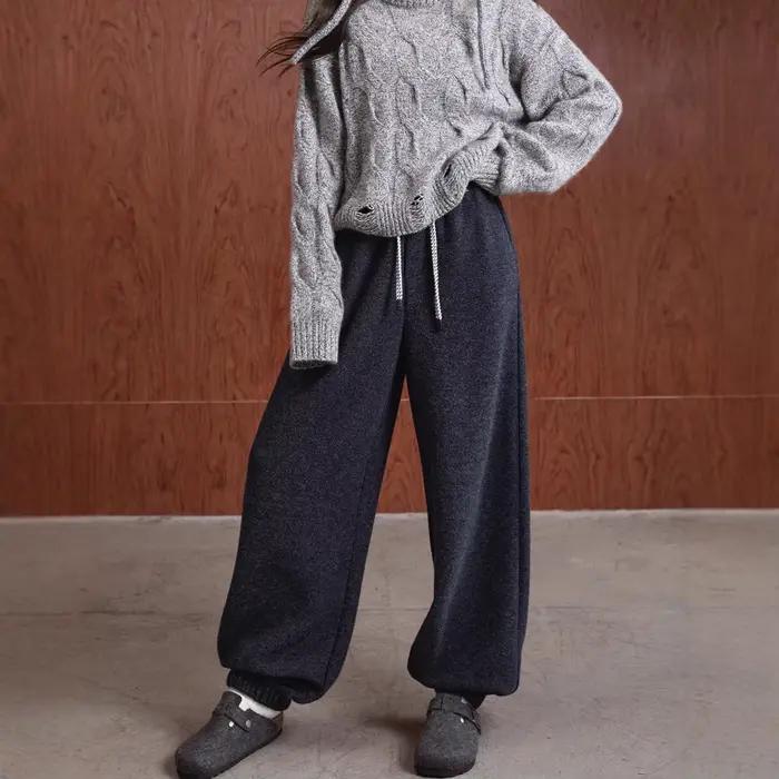Pantalon de jogging en mélange de laine