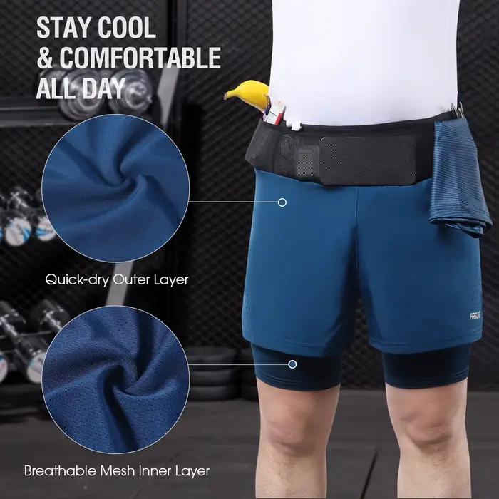 Arsuxbones-Short de course 2 en 1 pour homme, taille haute, athlétique, sport, entraînement, avec poches, pour gym, jogging, tennis