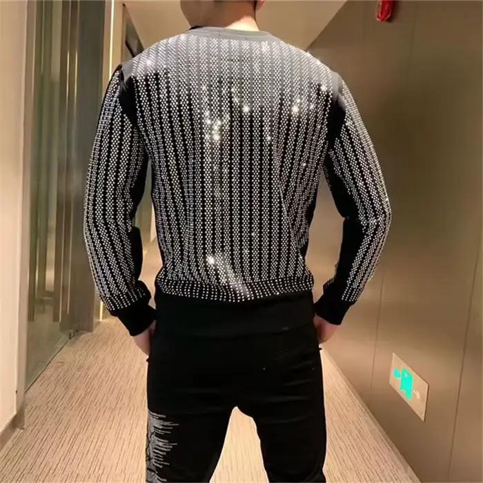 Pull à col rond à manches longues pour hommes
