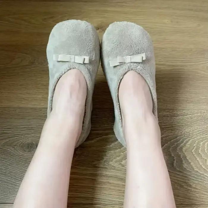 Pantoufle de chambre femme hiver chaud Contton Slip Non intérieur chaussures de sol plat décontracté moelleux paresseux