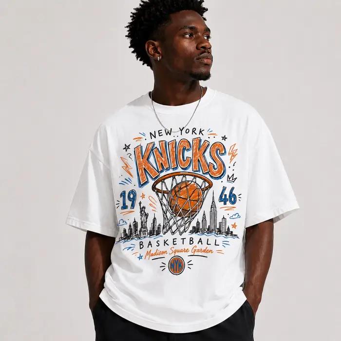 T-shirt de basket-ball New York rétro NYC Hoops