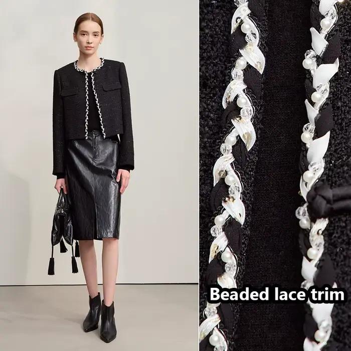 AMII veste femme 2025 automne nouveau élégant rétro col rond manches longues haut
