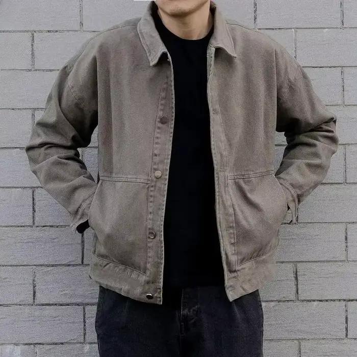 Manteau en jean pour hommes rembourré avec mouton Cargo vestes en jean homme rembourrage laine marron chaud à la mode hiver surdimensionné nouveau en 2025 grande taille