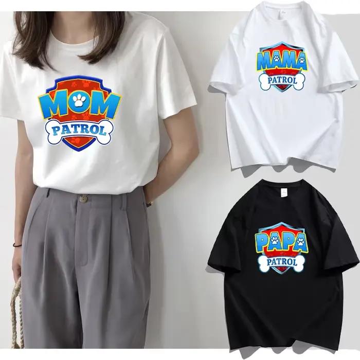 T-shirt Famille PAW Patrol, vêtements décontractés à manches courtes, streetwear d'été, hauts pour hommes et femmes, cadeau d'anniversaire pour la famille