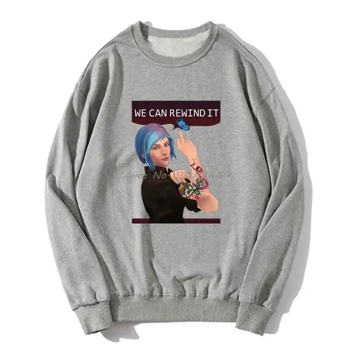 Sweat à capuche pour hommes nous pouvons le rembobiner la vie est étrange Anime