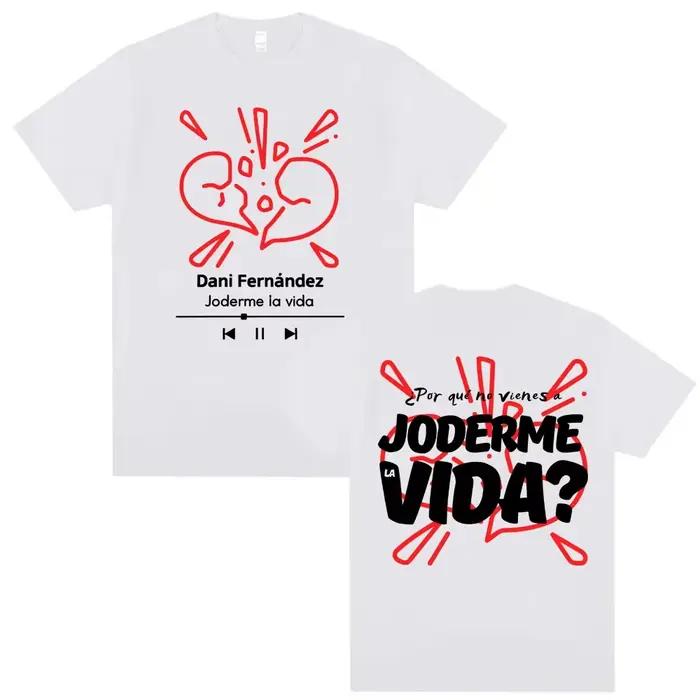 T-shirt unisexe en coton surdimensionné, style rétro, hip-hop, collection 2026 DANI FERNÁNDEZ JODERME LA VIDA, pour homme et femme, idéal pour l'été