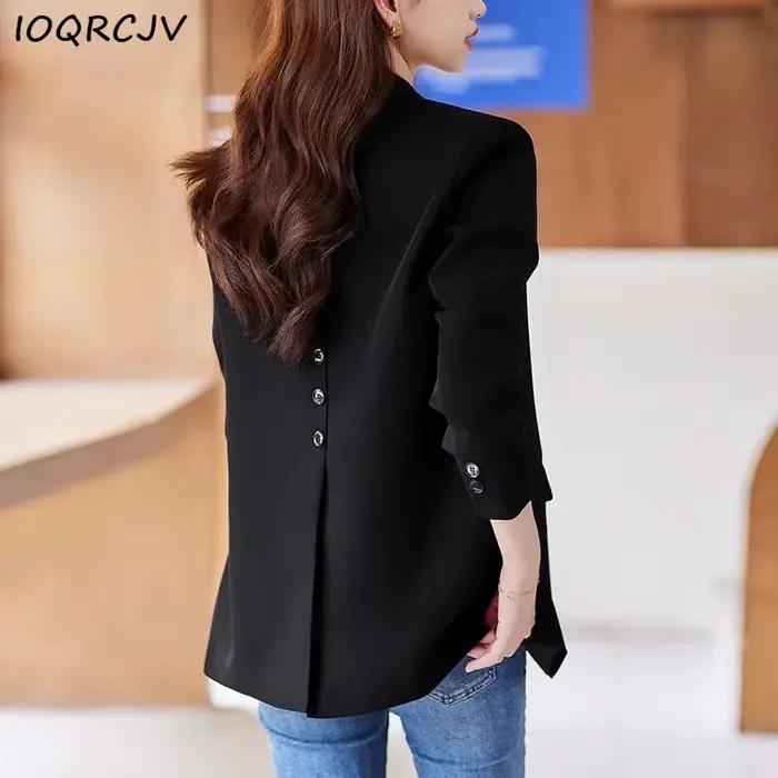Blazer vert formel pour femme, manteau à manches longues, veste droite à bouton unique, vêtements de travail pour le bureau, nouvelle collection 2023