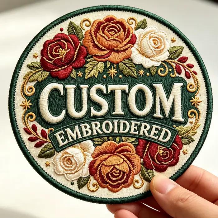 Écussons brodés personnalisés thermocollants, badges et logos pour vestes, chapeaux, sacs, foulards, artisanat DIY, décorations personnalisées, MOQ10