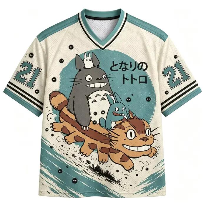 T-shirt d'été à manches courtes avec imprimé Totoro Cat Bus, tenue décontractée unisexe pour adultes et enfants, pour un usage quotidien en ville en été