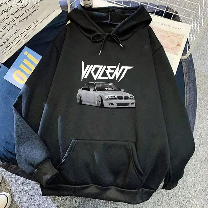 Hommes voiture graphique sweats à capuche beau rue sweat automne hiver polaire vêtements Female_male confortable pulls décontractés