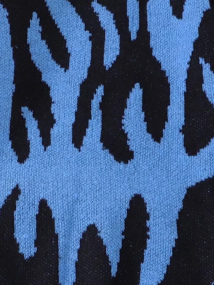 Nouveau populaire motif de feu pull déchiré