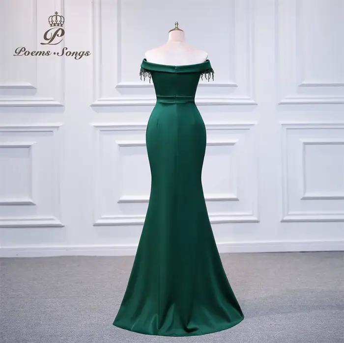 Robe de soirée élégante pour femmes, verte, pour mariage, 2022