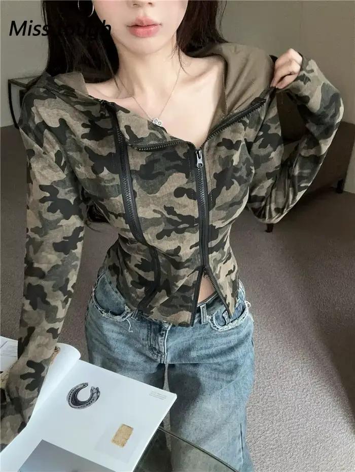 Sweat à capuche Miss Tough style militaire pour femmes junior confortable et élégant printemps été coton polyester acrylique
