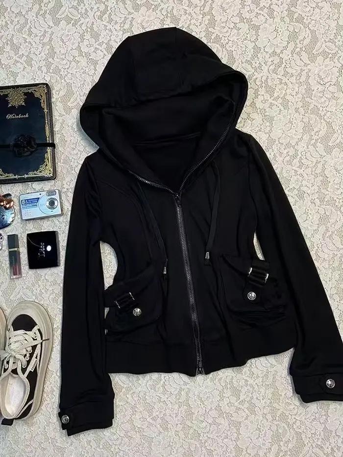 Sweat à capuche noir pour femmes