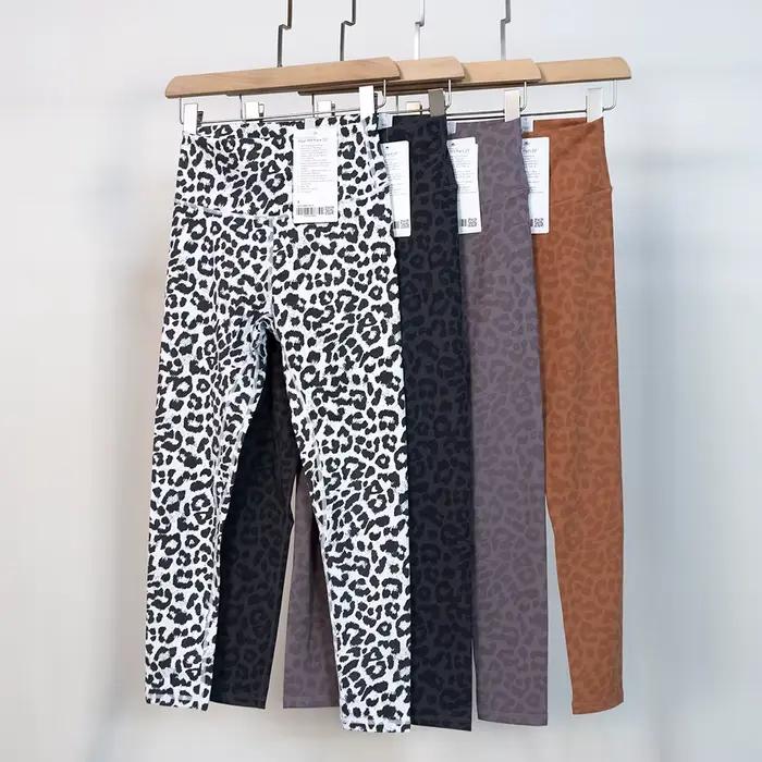 Combinaison de yoga taille haute à imprimé léopard pour femme, pantalon de sport et de fitness, séchage rapide, moulant, jogging, 9 points