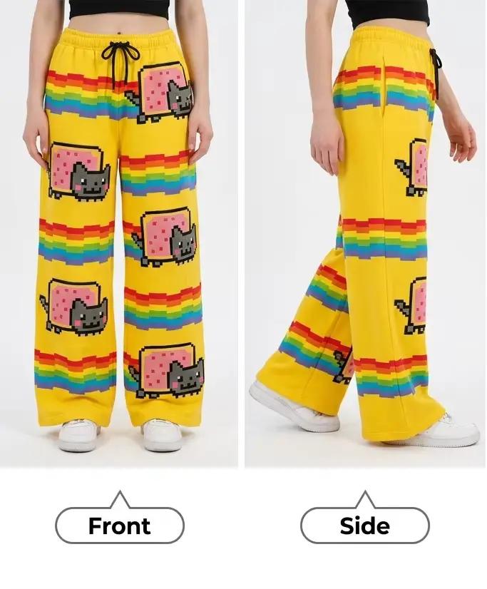 Nouveau pantalon de jogging Nyan Cat Y2K ample pour femme