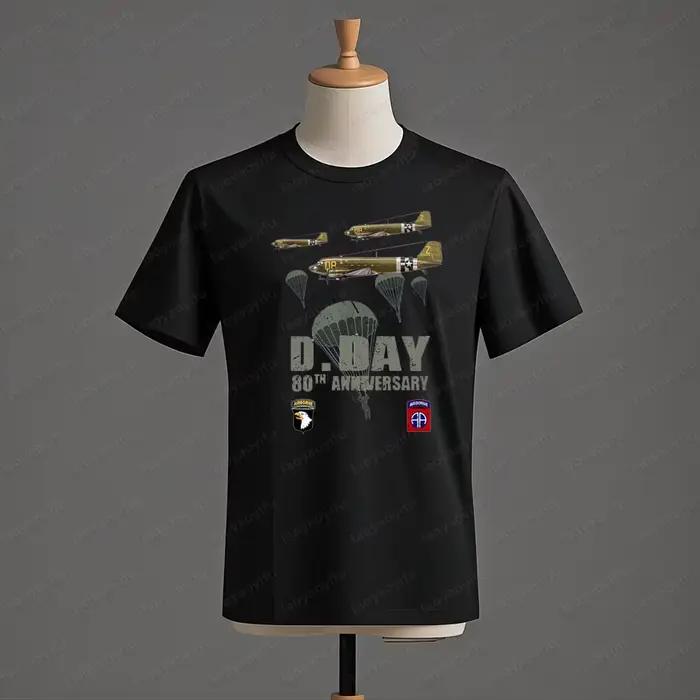 1944 D-Day anniversaire Normandie drôle graphique Vintage hommes T-Shirt