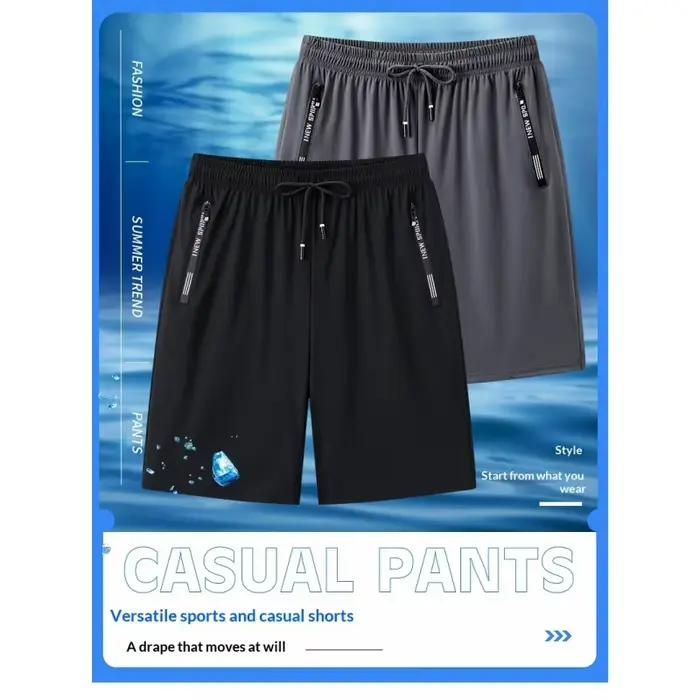 Shorts de jogging d'été en soie glacée à séchage rapide pour hommes