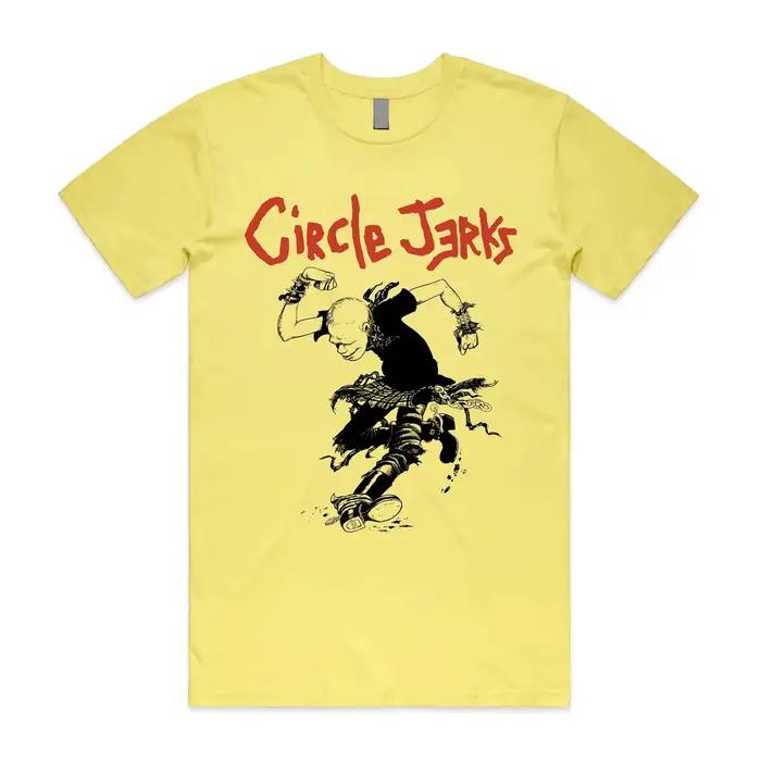 T-shirt CIRCLE JERKS 2026 Harcore Punk Rock Skanking Homme Qualité Coton Filé Anneauté Lavage Vintage Confortable Décontracté Graphique