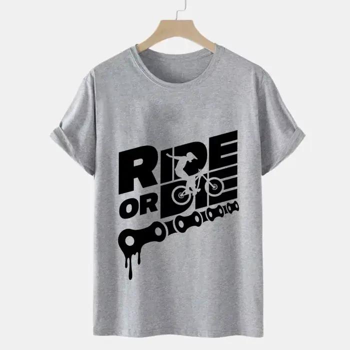 Hommes T-shirt Ride or Die imprimer hauts été mâle casual t-shirts moto mode Streetwear