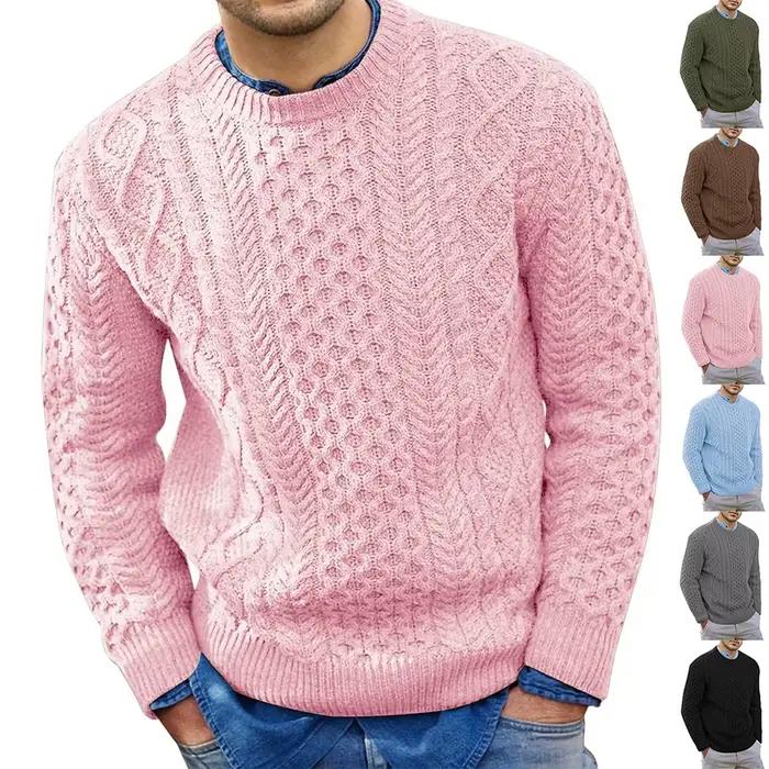 Pull rose pour hommes, couleur Pure