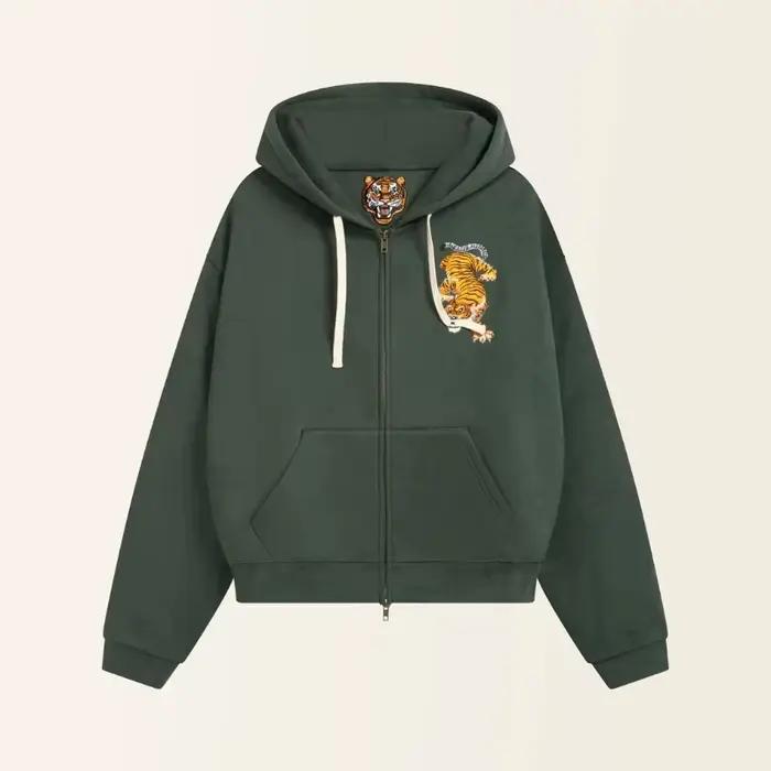 Sweat à capuche rétro Y2K avec fermeture éclair double