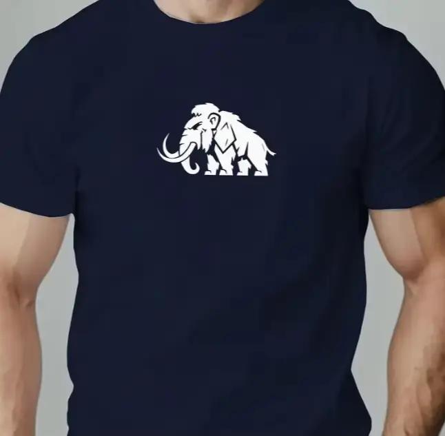 Hommes mammouth graphique T-Shirt préhistorique imprimé Animal décontracté col rond manches courtes été