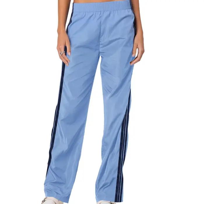 Pantalon de survêtement rayé FYBITBO pour femmes, style vintage Y2K, coupe botte, ajustement lâche, polyester et élasthanne, pour sports et entraînements quotidiens