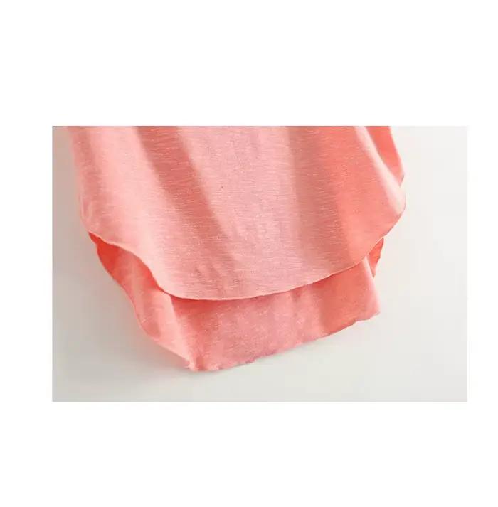 T-shirt en Bambou à Manches Courtes et Col Rond pour Femme
