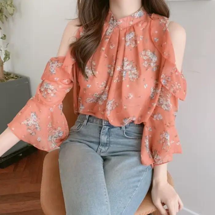 Chemise et chemisier à volants pour femmes