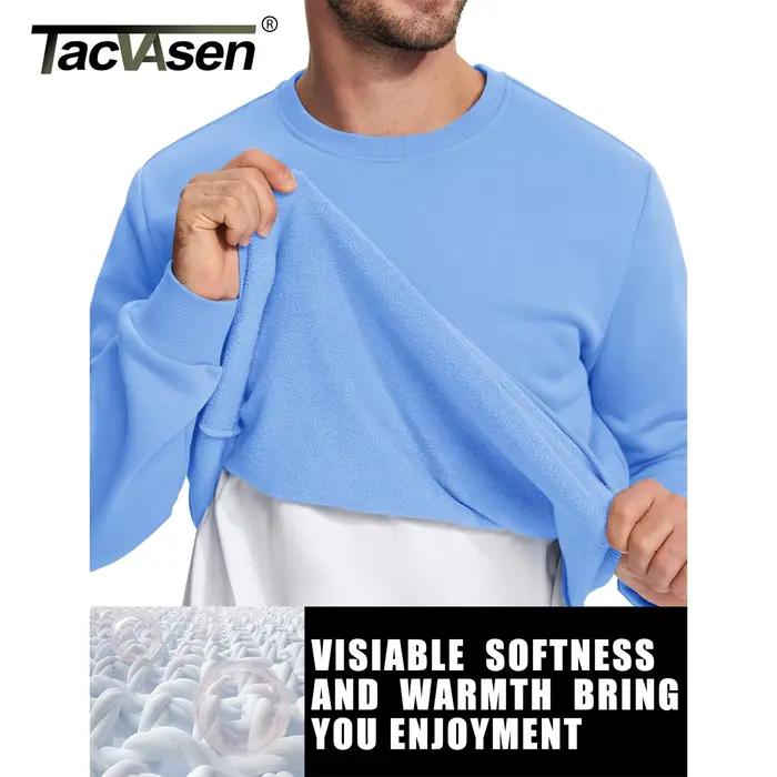 TACVASEN sweat-shirts en polaire thermique hommes décontracté col rond sweat automne hiver